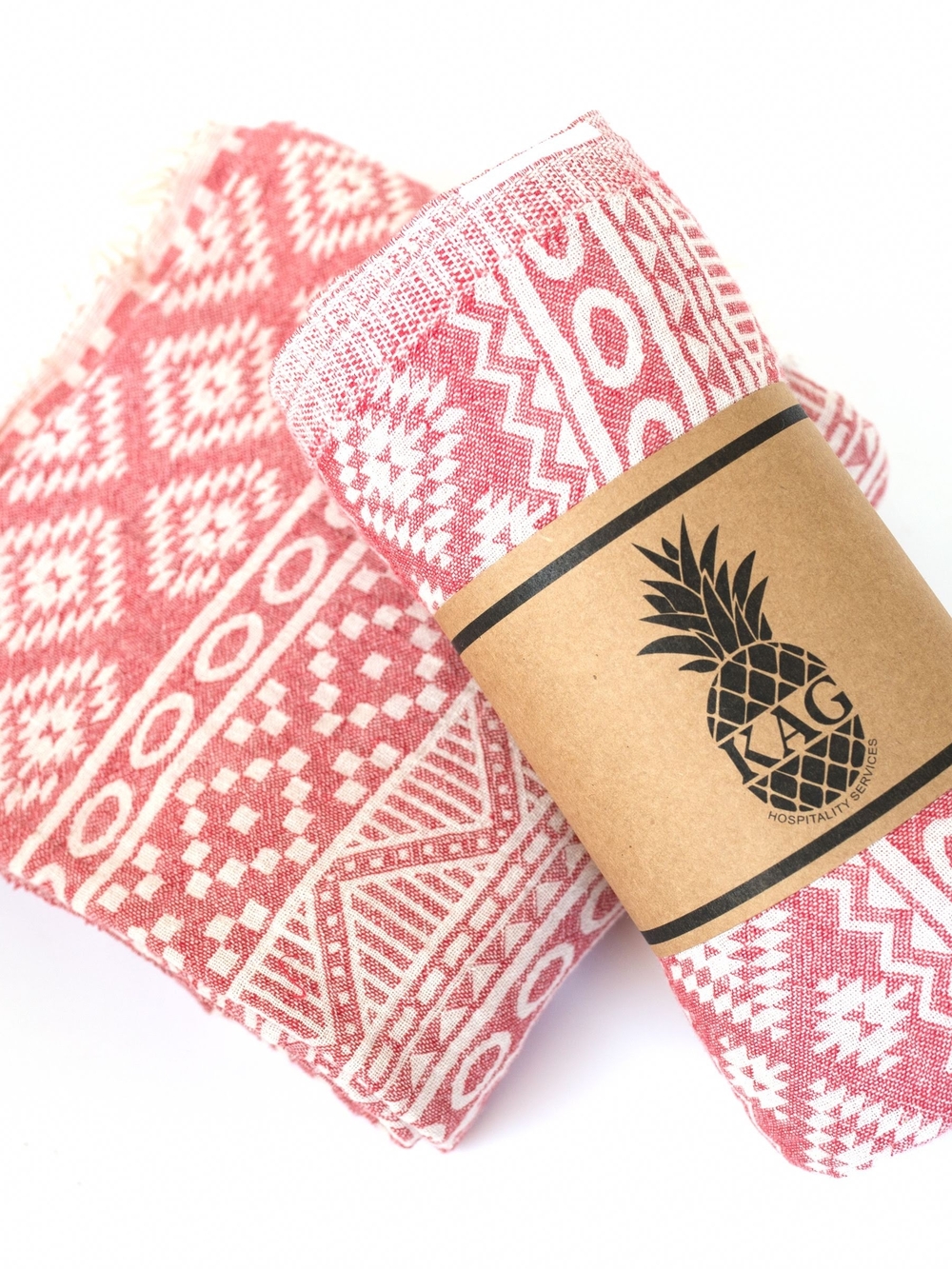 Red Geometric Turkish-Style Throw Blanket